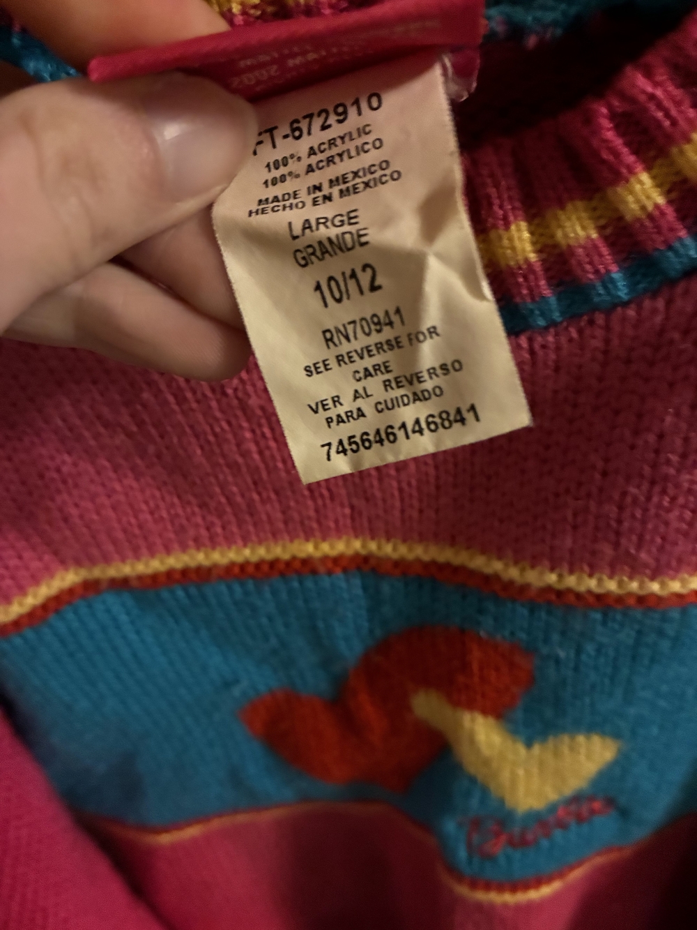 Vintage 90s/ Y2k Barbie Hot Pink Knit Sweater - Picture 3 of 3